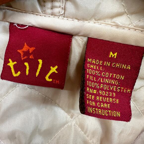 Quilted Plaid Shacket Jacket Womens Medium Pearl Snaps Western Hooded Peach‎ - Picture 5 of 14